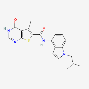 4-hydroxy-5-methyl-N-[1-(2-methylpropyl)-1H-indol-4-yl]thieno[2,3-d]pyrimidine-6-carboxamide