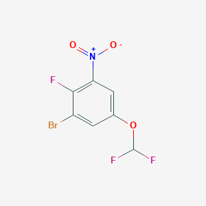 molecular formula C7H3BrF3NO3 B1410437 1-Bromo-5-difluoromethoxy-2-fluoro-3-nitrobenzene CAS No. 1805502-81-1