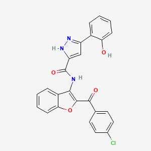 N-{2-[(4-chlorophenyl)carbonyl]-1-benzofuran-3-yl}-5-(2-hydroxyphenyl)-1H-pyrazole-3-carboxamide