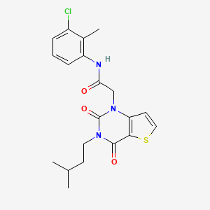 molecular formula C20H22ClN3O3S B14104413 N-(3-chloro-2-methylphenyl)-2-[3-(3-methylbutyl)-2,4-dioxo-3,4-dihydrothieno[3,2-d]pyrimidin-1(2H)-yl]acetamide 