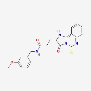 N-[(3-methoxyphenyl)methyl]-3-{3-oxo-5-sulfanylidene-2H,3H,5H,6H-imidazo[1,2-c]quinazolin-2-yl}propanamide