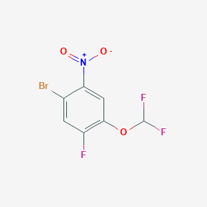 molecular formula C7H3BrF3NO3 B1410445 1-Bromo-4-difluoromethoxy-5-fluoro-2-nitrobenzene CAS No. 1807172-74-2
