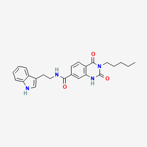 molecular formula C24H26N4O3 B14104464 N-(2-(1H-indol-3-yl)ethyl)-2,4-dioxo-3-pentyl-1,2,3,4-tetrahydroquinazoline-7-carboxamide 