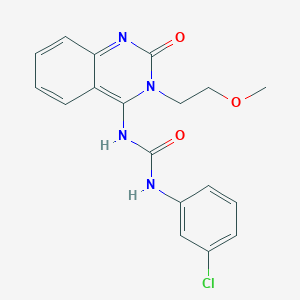 (E)-1-(3-chlorophenyl)-3-(3-(2-methoxyethyl)-2-oxo-2,3-dihydroquinazolin-4(1H)-ylidene)urea