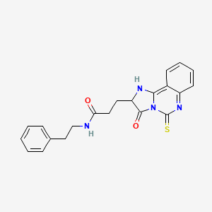 3-{3-oxo-5-sulfanylidene-2H,3H,5H,6H-imidazo[1,2-c]quinazolin-2-yl}-N-(2-phenylethyl)propanamide