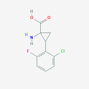 molecular formula C10H9ClFNO2 B14104488 1-Amino-2-(2-chloro-6-fluorophenyl)cyclopropanecarboxylic acid 