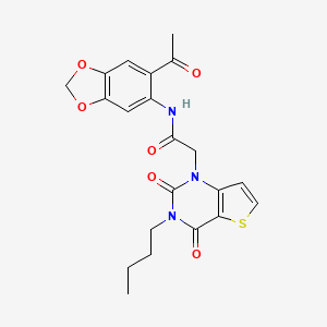 N-(6-acetyl-1,3-benzodioxol-5-yl)-2-(3-butyl-2,4-dioxo-3,4-dihydrothieno[3,2-d]pyrimidin-1(2H)-yl)acetamide