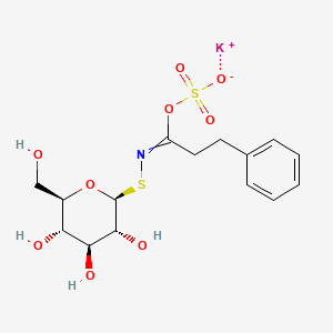 molecular formula C15H20KNO9S2 B14104523 potassium;[C-(2-phenylethyl)-N-[(2S,3R,4S,5S,6R)-3,4,5-trihydroxy-6-(hydroxymethyl)oxan-2-yl]sulfanylcarbonimidoyl] sulfate 