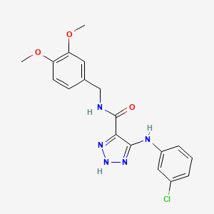 5-((3-chlorophenyl)amino)-N-(3,4-dimethoxybenzyl)-1H-1,2,3-triazole-4-carboxamide