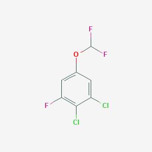 molecular formula C7H3Cl2F3O B1410456 1,2-二氯-5-二氟甲氧基-3-氟苯 CAS No. 1806353-47-8