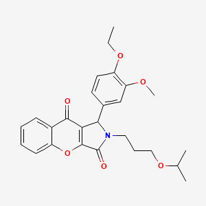 1-(4-Ethoxy-3-methoxyphenyl)-2-[3-(propan-2-yloxy)propyl]-1,2-dihydrochromeno[2,3-c]pyrrole-3,9-dione