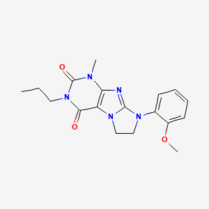 molecular formula C18H21N5O3 B14104563 8-(2-methoxyphenyl)-1-methyl-3-propyl-7,8-dihydro-1H-imidazo[2,1-f]purine-2,4(3H,6H)-dione 