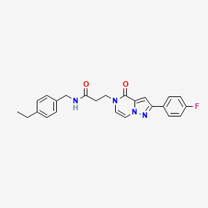 molecular formula C24H23FN4O2 B14104567 N-(4-ethylbenzyl)-3-[2-(4-fluorophenyl)-4-oxopyrazolo[1,5-a]pyrazin-5(4H)-yl]propanamide 