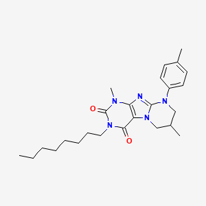 1,7-dimethyl-9-(4-methylphenyl)-3-octyl-7,8-dihydro-6H-purino[7,8-a]pyrimidine-2,4-dione