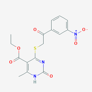 ethyl 6-methyl-4-[2-(3-nitrophenyl)-2-oxoethyl]sulfanyl-2-oxo-1H-pyrimidine-5-carboxylate