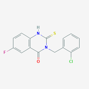 3-[(2-chlorophenyl)methyl]-6-fluoro-2-sulfanylidene-1H-quinazolin-4-one