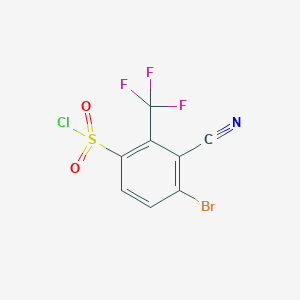 molecular formula C8H2BrClF3NO2S B1410460 4-Bromo-3-cyano-2-(trifluoromethyl)benzenesulfonyl chloride CAS No. 1805499-55-1