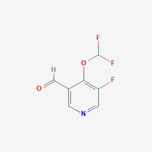 molecular formula C7H4F3NO2 B1410461 4-Difluoromethoxy-3-fluoro-5-formylpyridine CAS No. 1806333-97-0