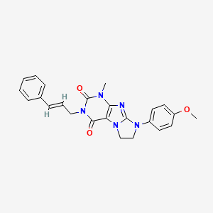 8-(4-methoxyphenyl)-1-methyl-3-[(2E)-3-phenylprop-2-en-1-yl]-7,8-dihydro-1H-imidazo[2,1-f]purine-2,4(3H,6H)-dione