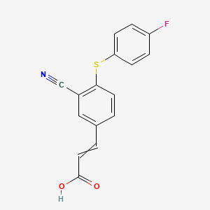 3-[3-Cyano-4-(4-fluorophenyl)sulfanylphenyl]prop-2-enoic acid