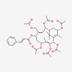 [2,7,9,10,13-Pentaacetyloxy-4-(acetyloxymethyl)-8,12,15,15-tetramethyl-5-bicyclo[9.3.1]pentadeca-3,8,11-trienyl] 3-phenylprop-2-enoate