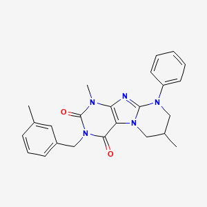 1,7-dimethyl-3-[(3-methylphenyl)methyl]-9-phenyl-7,8-dihydro-6H-purino[7,8-a]pyrimidine-2,4-dione