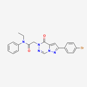 molecular formula C21H18BrN5O2 B14104679 2-[2-(4-bromophenyl)-4-oxopyrazolo[1,5-d][1,2,4]triazin-5(4H)-yl]-N-ethyl-N-phenylacetamide 