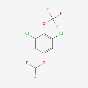 molecular formula C8H3Cl2F5O2 B1410470 1,3-Dichloro-5-difluoromethoxy-2-(trifluoromethoxy)benzene CAS No. 1806302-16-8