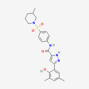 5-(2-hydroxy-3,5-dimethylphenyl)-N-{4-[(3-methylpiperidin-1-yl)sulfonyl]phenyl}-1H-pyrazole-3-carboxamide