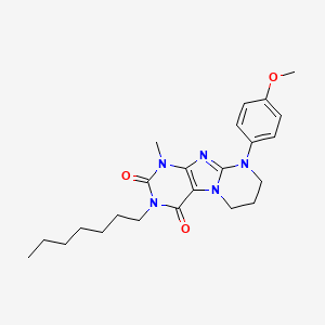 3-heptyl-9-(4-methoxyphenyl)-1-methyl-7,8-dihydro-6H-purino[7,8-a]pyrimidine-2,4-dione