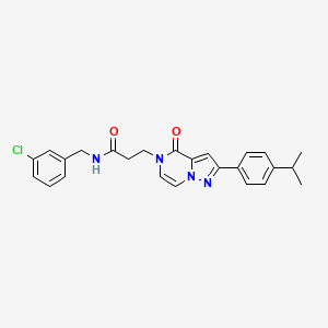 N-(3-chlorobenzyl)-3-{4-oxo-2-[4-(propan-2-yl)phenyl]pyrazolo[1,5-a]pyrazin-5(4H)-yl}propanamide