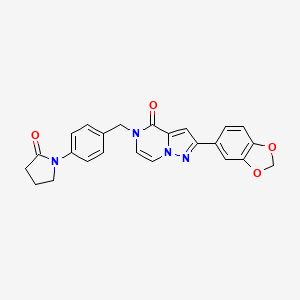 2-(1,3-benzodioxol-5-yl)-5-[4-(2-oxopyrrolidin-1-yl)benzyl]pyrazolo[1,5-a]pyrazin-4(5H)-one