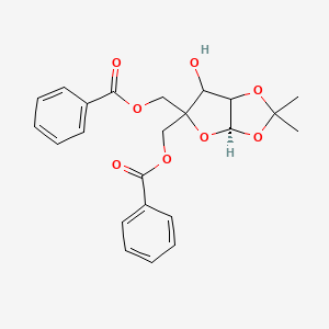 molecular formula C23H24O8 B14104765 [(3aR)-5-(benzoyloxymethyl)-6-hydroxy-2,2-dimethyl-6,6a-dihydro-3aH-furo[2,3-d][1,3]dioxol-5-yl]methyl benzoate 