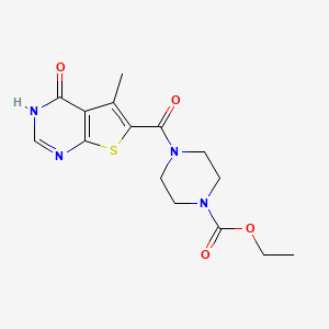 Ethyl 4-[(4-hydroxy-5-methylthieno[2,3-d]pyrimidin-6-yl)carbonyl]piperazine-1-carboxylate