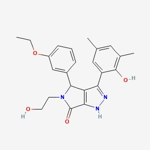 molecular formula C23H25N3O4 B14104798 4-(3-ethoxyphenyl)-3-(2-hydroxy-3,5-dimethylphenyl)-5-(2-hydroxyethyl)-4,5-dihydropyrrolo[3,4-c]pyrazol-6(2H)-one 