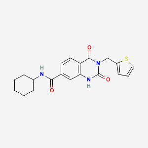 N-cyclohexyl-2,4-dioxo-3-(thiophen-2-ylmethyl)-1,2,3,4-tetrahydroquinazoline-7-carboxamide