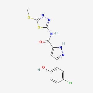 5-(5-chloro-2-hydroxyphenyl)-N-[5-(methylsulfanyl)-1,3,4-thiadiazol-2-yl]-1H-pyrazole-3-carboxamide