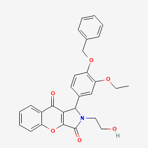 molecular formula C28H25NO6 B14104847 1-[4-(Benzyloxy)-3-ethoxyphenyl]-2-(2-hydroxyethyl)-1,2-dihydrochromeno[2,3-c]pyrrole-3,9-dione 