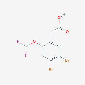molecular formula C9H6Br2F2O3 B1410485 4,5-Dibromo-2-(difluoromethoxy)phenylacetic acid CAS No. 1805473-48-6
