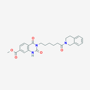 methyl 3-[6-(3,4-dihydro-1H-isoquinolin-2-yl)-6-oxohexyl]-2,4-dioxo-1H-quinazoline-7-carboxylate