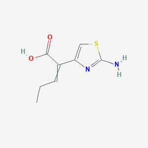 molecular formula C8H10N2O2S B14104854 2-(2-Amino-1,3-thiazol-4-yl)pent-2-enoic acid 