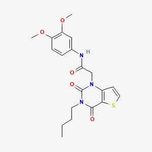 molecular formula C20H23N3O5S B14104859 2-(3-butyl-2,4-dioxo-3,4-dihydrothieno[3,2-d]pyrimidin-1(2H)-yl)-N-(3,4-dimethoxyphenyl)acetamide 