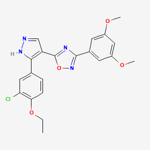 5-(3-(3-chloro-4-ethoxyphenyl)-1H-pyrazol-4-yl)-3-(3,5-dimethoxyphenyl)-1,2,4-oxadiazole