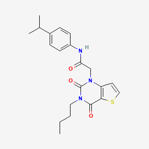 molecular formula C21H25N3O3S B14104873 2-(3-butyl-2,4-dioxo-3,4-dihydrothieno[3,2-d]pyrimidin-1(2H)-yl)-N-[4-(propan-2-yl)phenyl]acetamide 