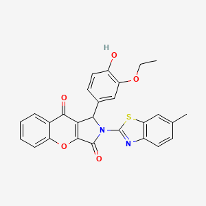 1-(3-Ethoxy-4-hydroxyphenyl)-2-(6-methyl-1,3-benzothiazol-2-yl)-1,2-dihydrochromeno[2,3-c]pyrrole-3,9-dione