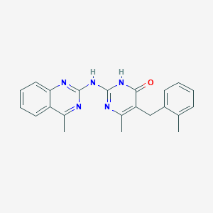 molecular formula C22H21N5O B14104959 6-methyl-5-(2-methylbenzyl)-2-[(4-methylquinazolin-2-yl)amino]pyrimidin-4(3H)-one 