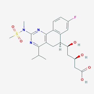 molecular formula C22H28FN3O6S B1410497 (3R,5S)-5-((S)-8-Fluoro-4-isopropyl-2-(N-methylmethylsulfonamido)-5,6-dihydrobenzo[h]quinazolin-6-yl)-3,5-dihydroxypentanoic acid CAS No. 854898-53-6