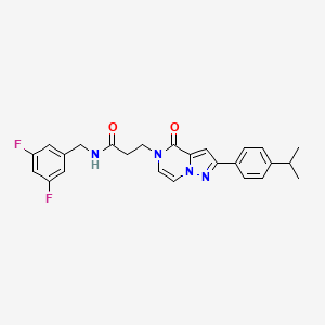 N-(3,5-difluorobenzyl)-3-{4-oxo-2-[4-(propan-2-yl)phenyl]pyrazolo[1,5-a]pyrazin-5(4H)-yl}propanamide