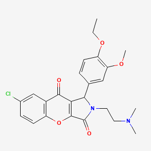 molecular formula C24H25ClN2O5 B14104993 7-Chloro-2-[2-(dimethylamino)ethyl]-1-(4-ethoxy-3-methoxyphenyl)-1,2-dihydrochromeno[2,3-c]pyrrole-3,9-dione 