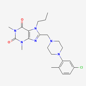 molecular formula C22H29ClN6O2 B14105000 8-[[4-(5-Chloro-2-methylphenyl)piperazin-1-yl]methyl]-1,3-dimethyl-7-propylpurine-2,6-dione 